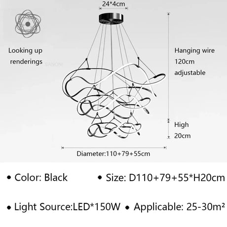 Suspension Élégante en Aluminium avec Options de Tailles et Couleurs Personnalisables-LUMICONCEPT