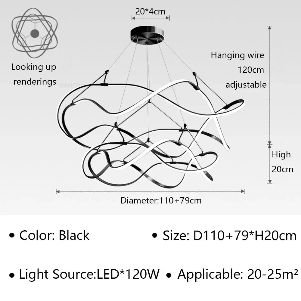 Suspension Élégante en Aluminium avec Options de Tailles et Couleurs Personnalisables-LUMICONCEPT