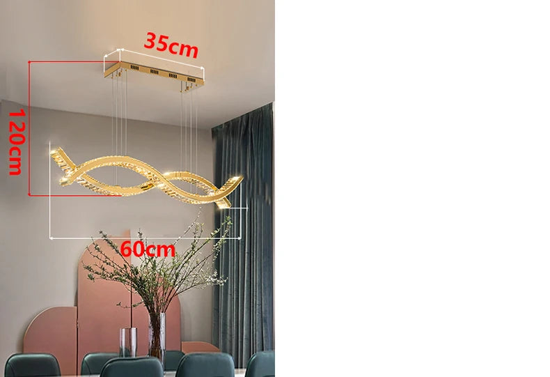 Suspension Élégante en Cristal pour Salon et Salle à Manger-LUMICONCEPT