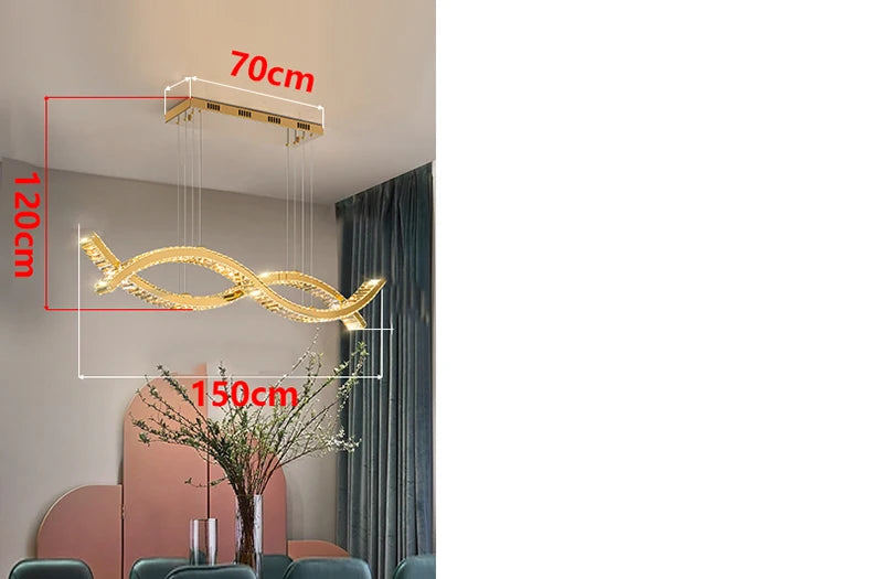 Suspension Élégante en Cristal pour Salon et Salle à Manger-LUMICONCEPT