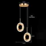 Suspension Élégante en Métal Doré avec Éléments Cristallins Design Moderne-LUMICONCEPT