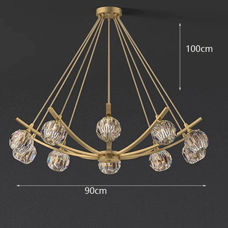 Suspension Élégante en Métal Doré avec Globes en Verre - Éclairage Modifiable et Régulable-LUMICONCEPT