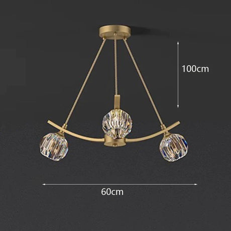 Suspension Élégante en Métal Doré avec Globes en Verre - Éclairage Modifiable et Régulable-LUMICONCEPT