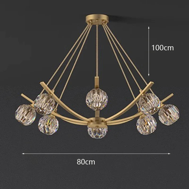 Suspension Élégante en Métal Doré avec Globes en Verre - Éclairage Modifiable et Régulable-LUMICONCEPT