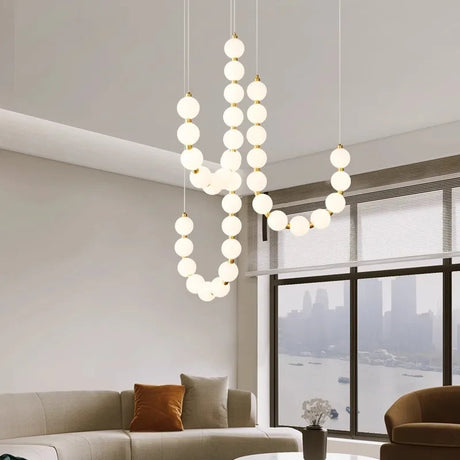 Suspension Élégante en Verre Blanc avec Cordon, Dimmable et Modulable-LUMICONCEPT