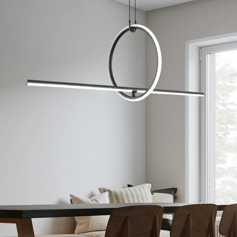 Suspension Géométrique Lumineuse en Laiton pour un Éclairage Minimaliste-LUMICONCEPT