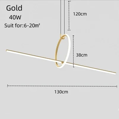 Suspension Géométrique Lumineuse en Laiton pour un Éclairage Minimaliste-LUMICONCEPT