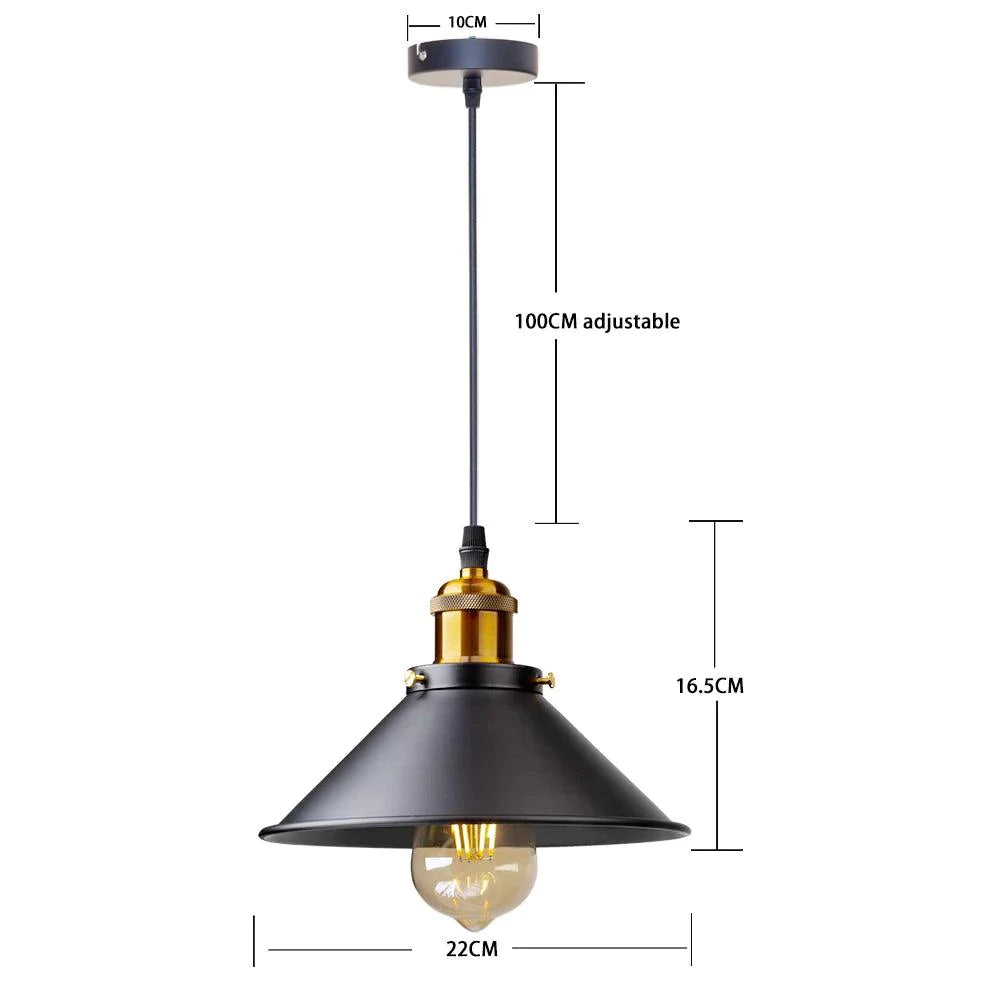 Suspension Industrielle en Métal Noir avec Abat-jour Personnalisable en Couleurs Variées-LUMICONCEPT