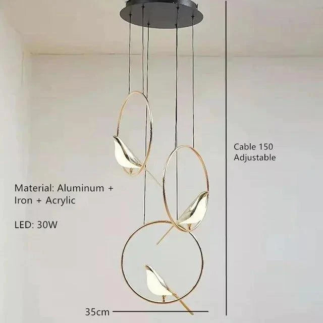 Suspension LED Artistique en Métal avec Télécommande Dimmable pour Ambiance Parfaite-LUMICONCEPT