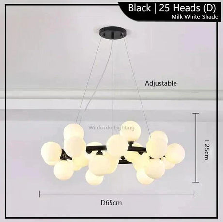 Suspension LED Éclairante avec Boules Opaques et Structure en Métal Doré-LUMICONCEPT