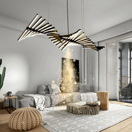 Suspension LED Géométrique Moderniste avec Télécommande et Design Artistique-LUMICONCEPT