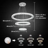 Suspension LED Luxe en Cristal Clair avec Télécommande et Variété de Lumière-LUMICONCEPT