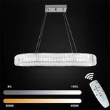 Suspension LED Luxe en Cristal Clair avec Télécommande et Variété de Lumière-LUMICONCEPT