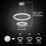 Suspension LED Luxe en Cristal Clair avec Télécommande et Variété de Lumière-LUMICONCEPT