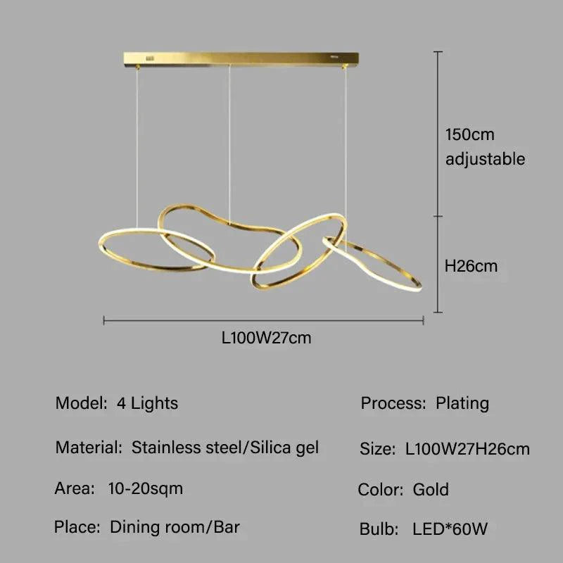 Suspension LED Moderne en Cercle en Acier Inoxydable pour Salle à Manger et Cuisine-LUMICONCEPT