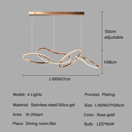 Suspension LED Moderne en Cercle en Acier Inoxydable pour Salle à Manger et Cuisine-LUMICONCEPT