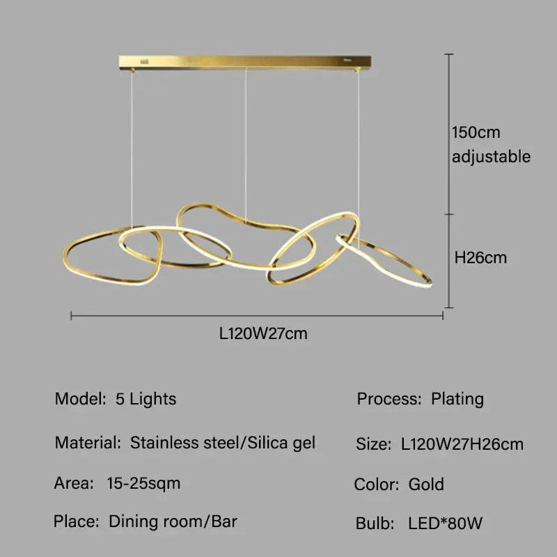 Suspension LED Moderne en Cercle en Acier Inoxydable pour Salle à Manger et Cuisine-LUMICONCEPT