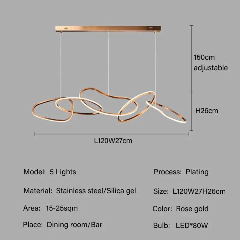 Suspension LED Moderne en Cercle en Acier Inoxydable pour Salle à Manger et Cuisine-LUMICONCEPT