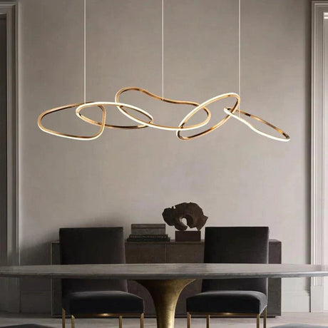 Suspension LED Moderne en Cercle en Acier Inoxydable pour Salle à Manger et Cuisine-LUMICONCEPT