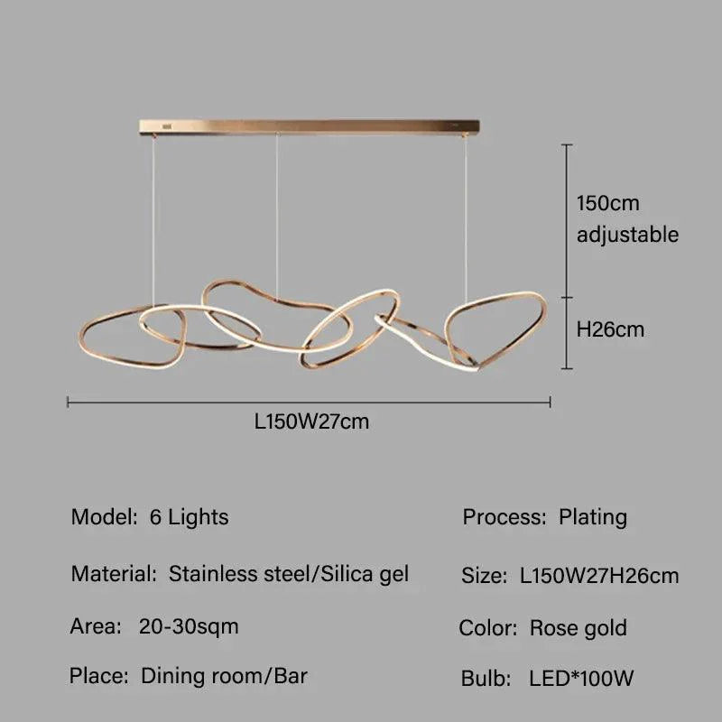 Suspension LED Moderne en Cercle en Acier Inoxydable pour Salle à Manger et Cuisine-LUMICONCEPT