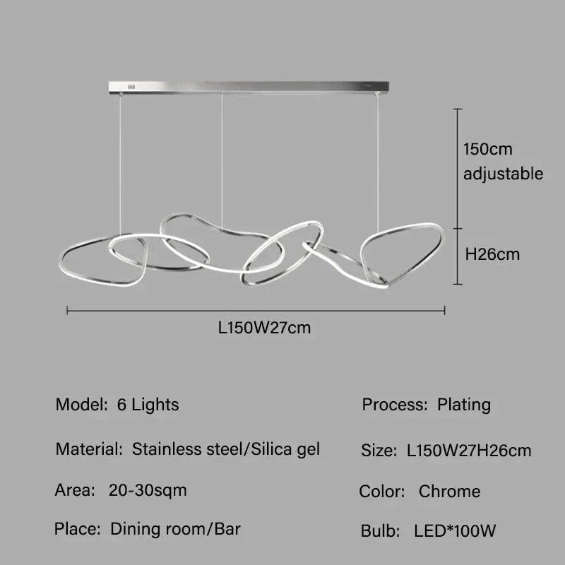 Suspension LED Moderne en Cercle en Acier Inoxydable pour Salle à Manger et Cuisine-LUMICONCEPT