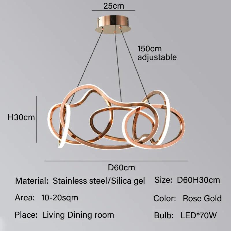 Suspension LED Moderne en Cercle en Acier Inoxydable pour Salle à Manger et Cuisine-LUMICONCEPT