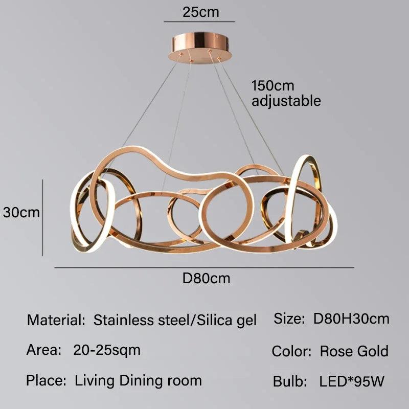 Suspension LED Moderne en Cercle en Acier Inoxydable pour Salle à Manger et Cuisine-LUMICONCEPT