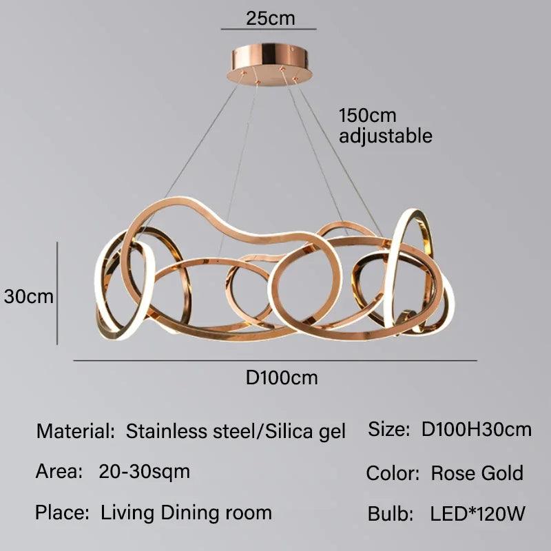 Suspension LED Moderne en Cercle en Acier Inoxydable pour Salle à Manger et Cuisine-LUMICONCEPT