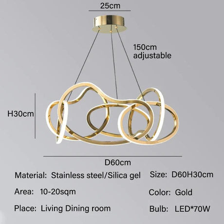 Suspension LED Moderne en Cercle en Acier Inoxydable pour Salle à Manger et Cuisine-LUMICONCEPT