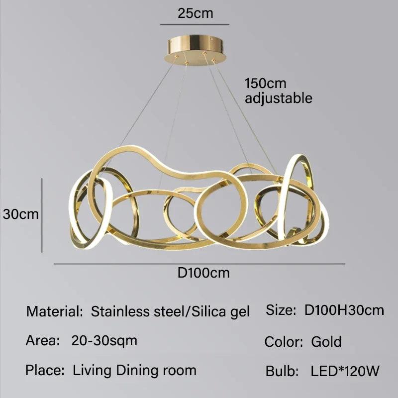 Suspension LED Moderne en Cercle en Acier Inoxydable pour Salle à Manger et Cuisine-LUMICONCEPT