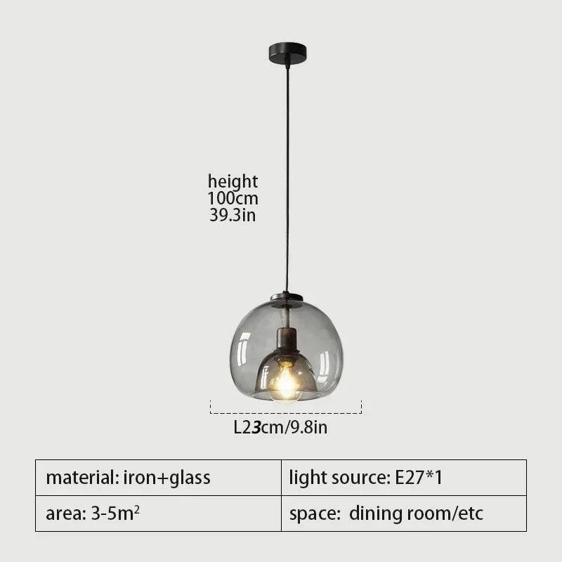 Suspension LED en Fer Forgé et Verre Fumé - Élégance Moderne pour Votre Intérieur-LUMICONCEPT