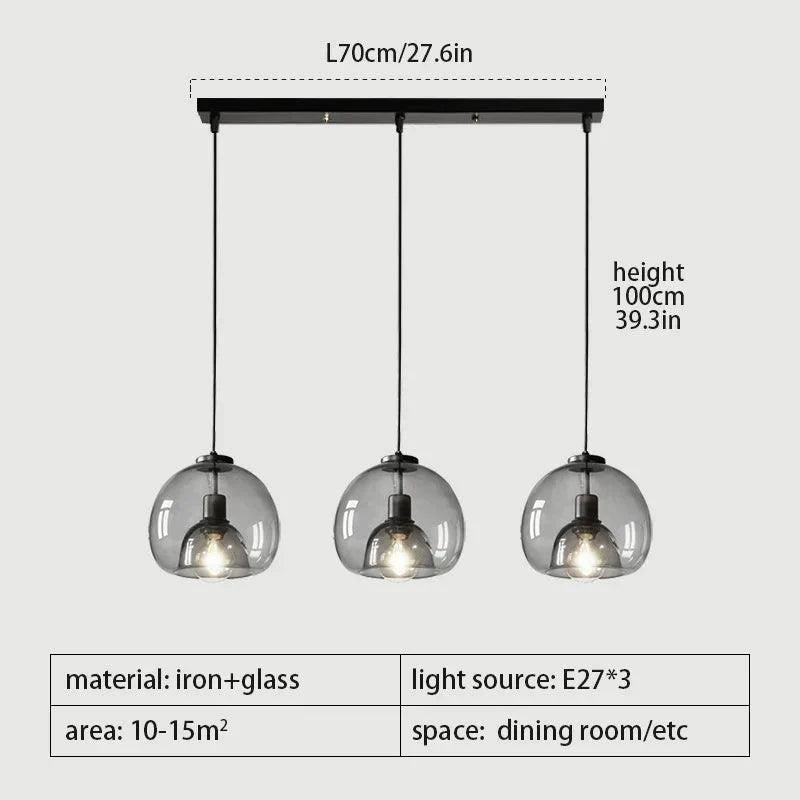 Suspension LED en Fer Forgé et Verre Fumé - Élégance Moderne pour Votre Intérieur-LUMICONCEPT