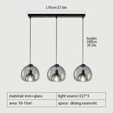 Suspension LED en Fer Forgé et Verre Fumé - Élégance Moderne pour Votre Intérieur-LUMICONCEPT