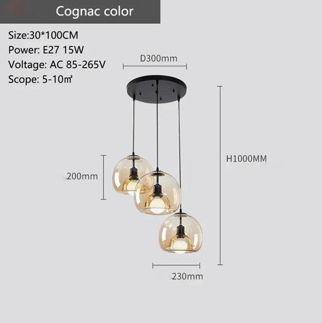 Suspension LED en Fer Forgé et Verre Fumé - Élégance Moderne pour Votre Intérieur-LUMICONCEPT