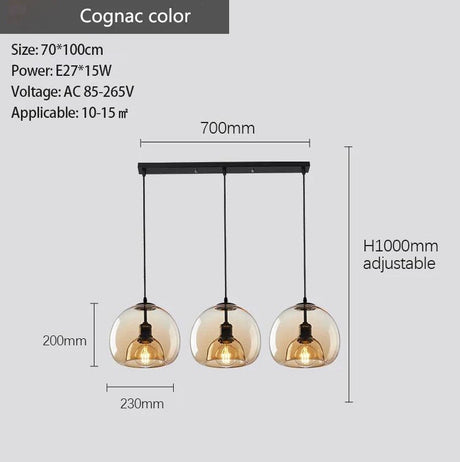 Suspension LED en Fer Forgé et Verre Fumé - Élégance Moderne pour Votre Intérieur-LUMICONCEPT