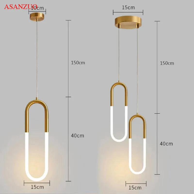 Suspension LED en Fer et Silicone au Design Élégant en Laiton ou Noir Mat-LUMICONCEPT