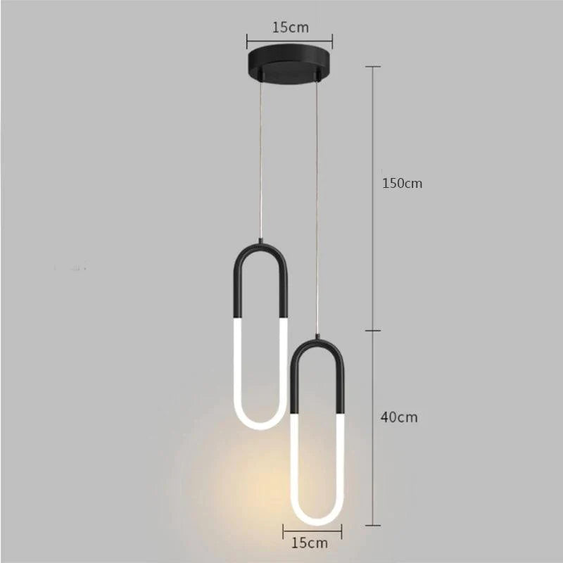 Suspension LED en Fer et Silicone au Design Élégant en Laiton ou Noir Mat-LUMICONCEPT