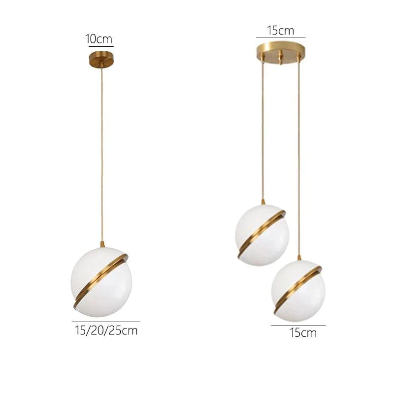 Suspension Luminaire Moderne en Métal et Acrylique Blanc avec Anneaux en Laiton-LUMICONCEPT