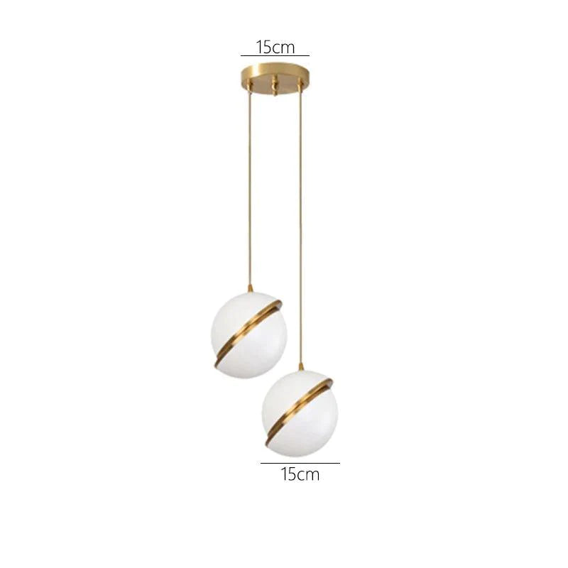 Suspension Luminaire Moderne en Métal et Acrylique Blanc avec Anneaux en Laiton-LUMICONCEPT