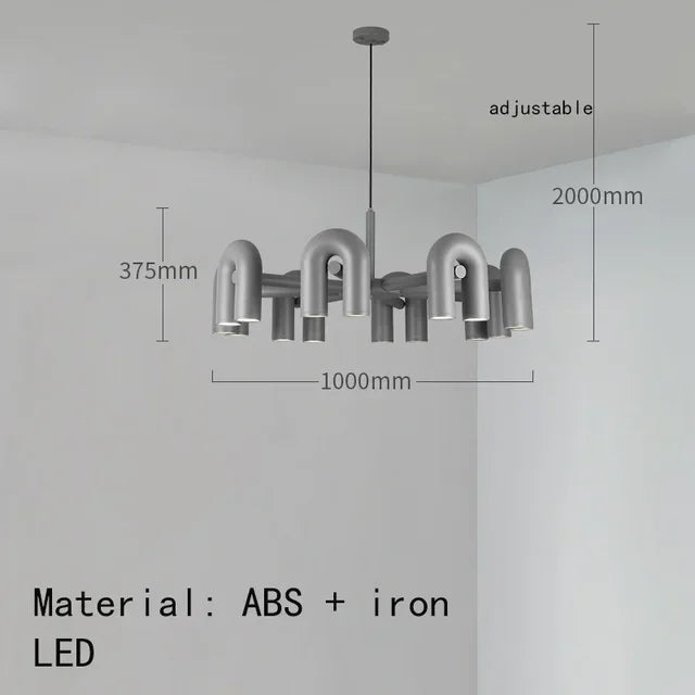 Suspension Moderne Personnalisable avec Têtes Variées et Options de Couleurs-LUMICONCEPT