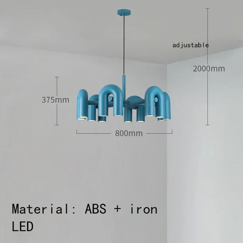 Suspension Moderne Personnalisable avec Têtes Variées et Options de Couleurs-LUMICONCEPT