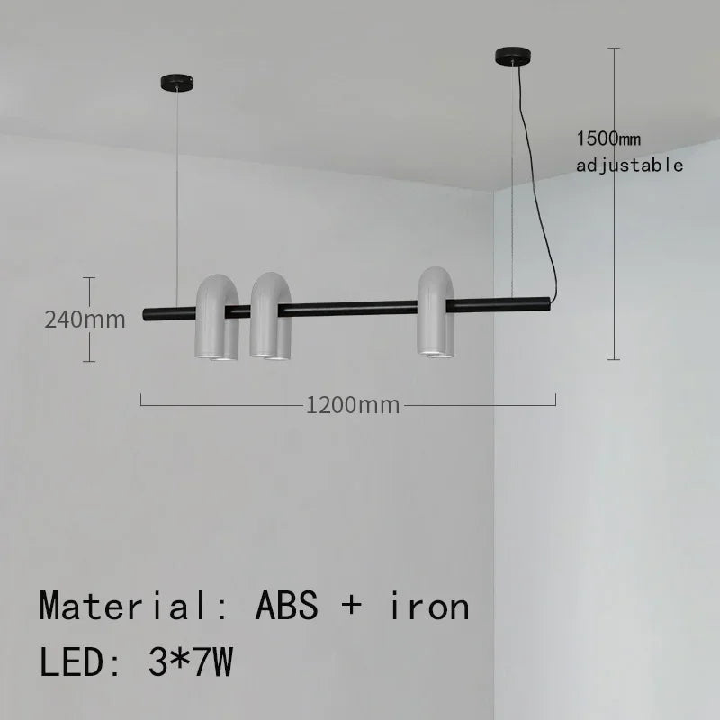 Suspension Moderne Personnalisable avec Têtes Variées et Options de Couleurs-LUMICONCEPT