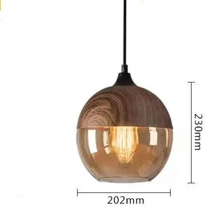 Suspension Moderne en Bois Noir et Verre Ambré – Éclairage Art Déco Élegant-LUMICONCEPT