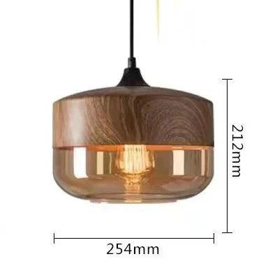 Suspension Moderne en Bois Noir et Verre Ambré – Éclairage Art Déco Élegant-LUMICONCEPT