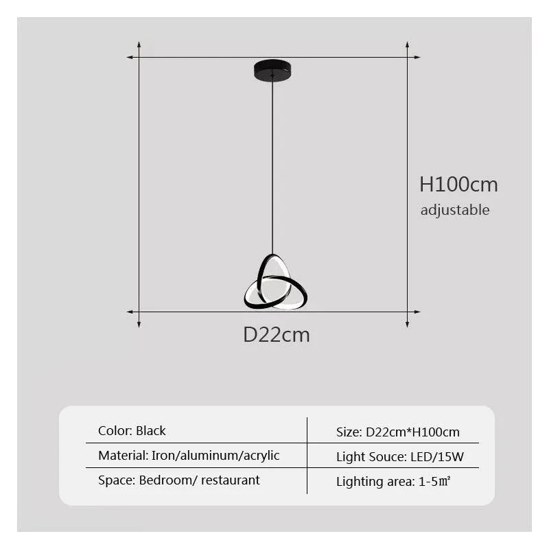 Suspension Moderne en LED à Design Géométrique Épuré-LUMICONCEPT