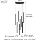 Suspension Moderne en Métal avec Éclairage Vertical Élégant à Ampoules LED-LUMICONCEPT