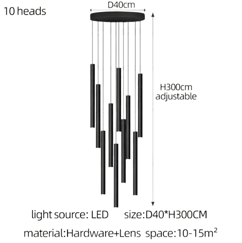 Suspension Moderne en Métal avec Éclairage Vertical Élégant à Ampoules LED-LUMICONCEPT