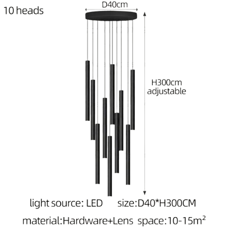 Suspension Moderne en Métal avec Éclairage Vertical Élégant à Ampoules LED-LUMICONCEPT