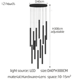 Suspension Moderne en Métal avec Éclairage Vertical Élégant à Ampoules LED-LUMICONCEPT