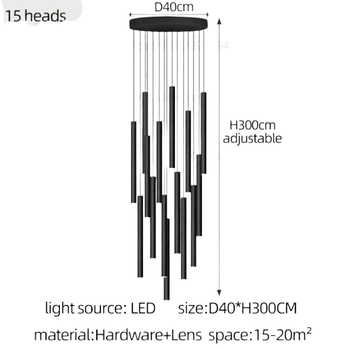 Suspension Moderne en Métal avec Éclairage Vertical Élégant à Ampoules LED-LUMICONCEPT